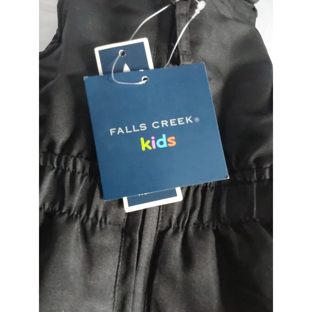 Falls Creek Black Unisex Snowdrift Insulated Snow Toddler Bibs‎ 3T NWT